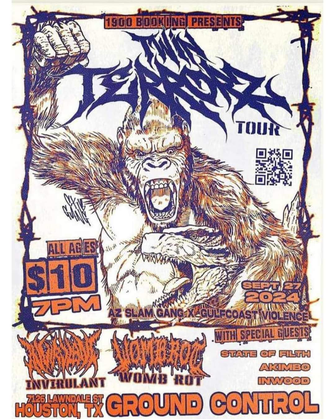 Twin Terrorz w/ Invirulent, Womb Rot, State Of Filth, Akimbo and Wormwood