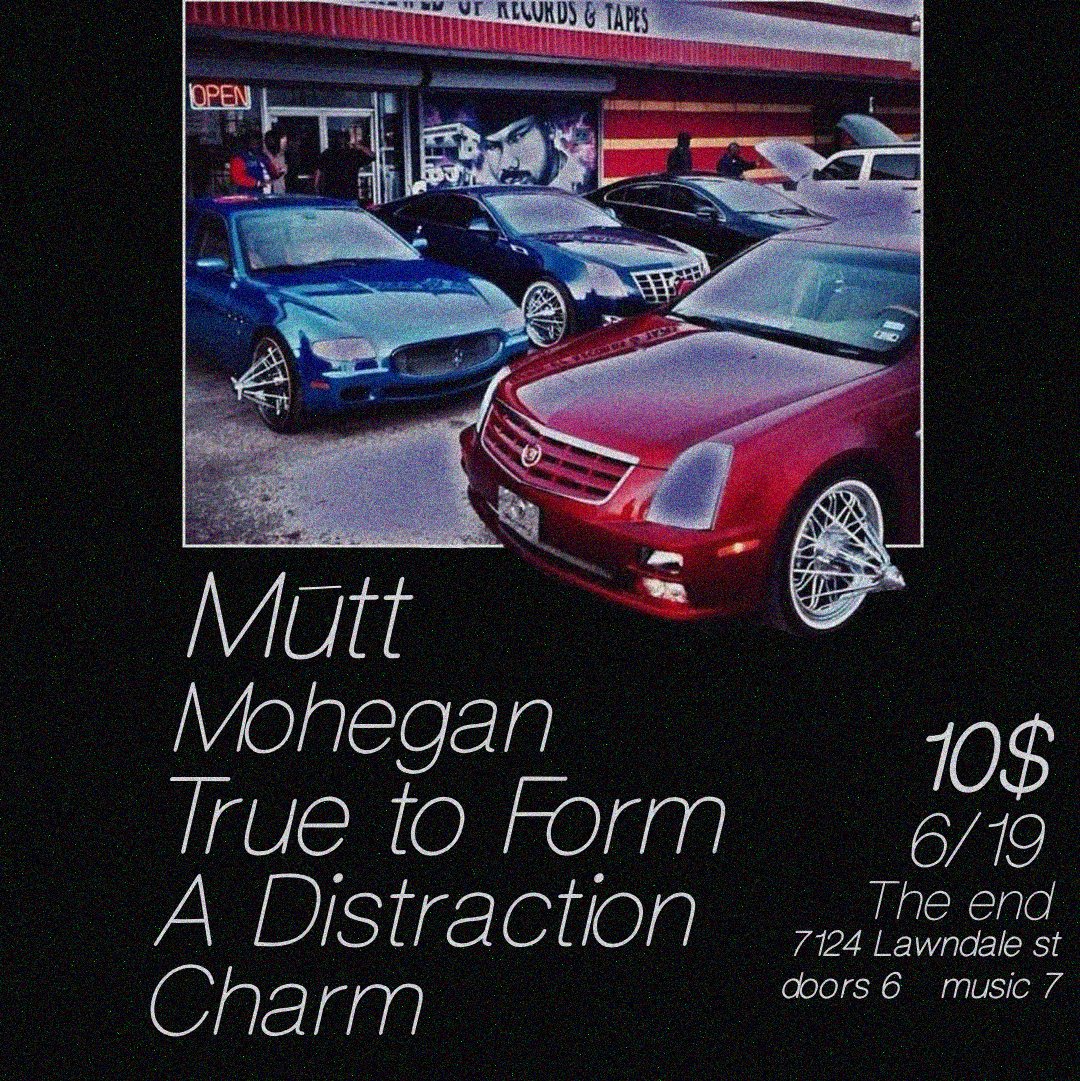 Mutt w/ Mohegan, True To Form, A Distraction and Charm