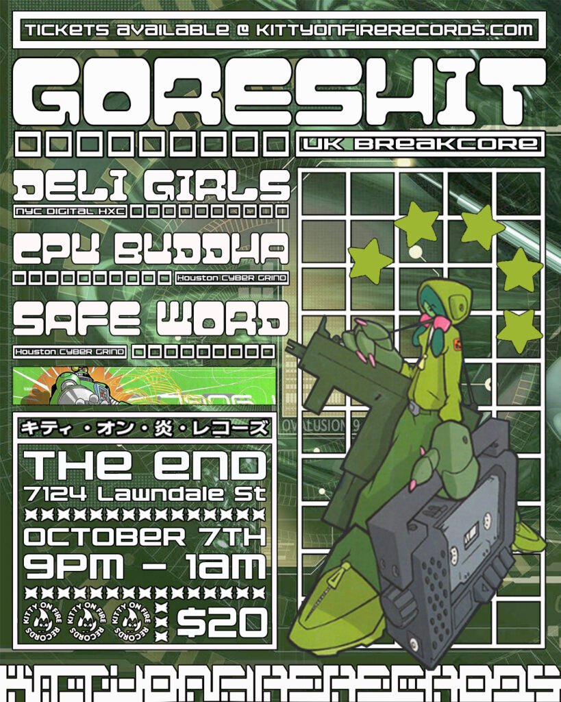 Goreshit w/ Deli Girls, CPU BUDDHA, Safe Word